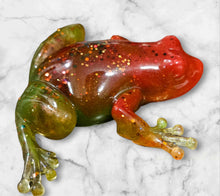 Load image into Gallery viewer, Green and Red Resing Frog - Mariposa Rainbow Boutique
