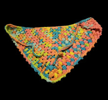 Load image into Gallery viewer, Crochet LGBTQ+ / ally bandana, all pride flag colors! Head scarf, headband, kerchief, summer head wear, dog pet bandana