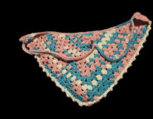 Load image into Gallery viewer, Crochet LGBTQ+ / ally bandana, all pride flag colors! Head scarf, headband, kerchief, summer head wear, dog pet bandana