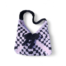 Load image into Gallery viewer, Mini crochet granny square purse with bow - Mariposa Rainbow Boutique