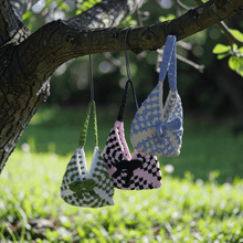 Load image into Gallery viewer, Mini crochet granny square purse with bow - Mariposa Rainbow Boutique