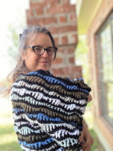Load image into Gallery viewer, Ocean Ripple Crochet Mesh Echo Top | Handmade Textured Boho Sweater