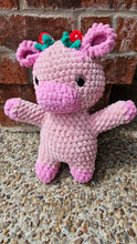 Load image into Gallery viewer, Crochet Strawberry Cow | Amigurumi Cow| Cow Plush| Strawberry Cow Plush | Strawberry Plush