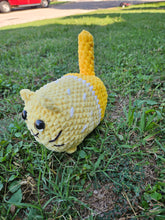 Load image into Gallery viewer, Chubby Fruit Crochet Loaf Cat - watermelon - lemon - lime - blueberry- collectible amgrumni - crochet plush
