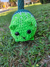 Load image into Gallery viewer, Chubby Fruit Crochet Loaf Cat - watermelon - lemon - lime - blueberry- collectible amgrumni - crochet plush
