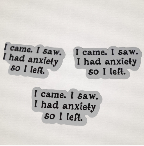 I Came Saw Had Anxiety So Left Funny Awkward Premium - Sticker Graphic - Auto, Wall, Laptop, Cell, Truck Sticker for Windows, Cars - Mariposa Rainbow Boutique