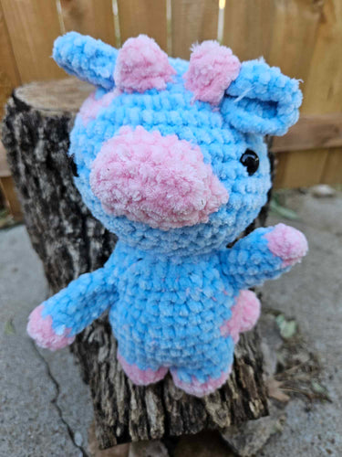 Blue And Pink Cow - Mariposa Rainbow Boutique