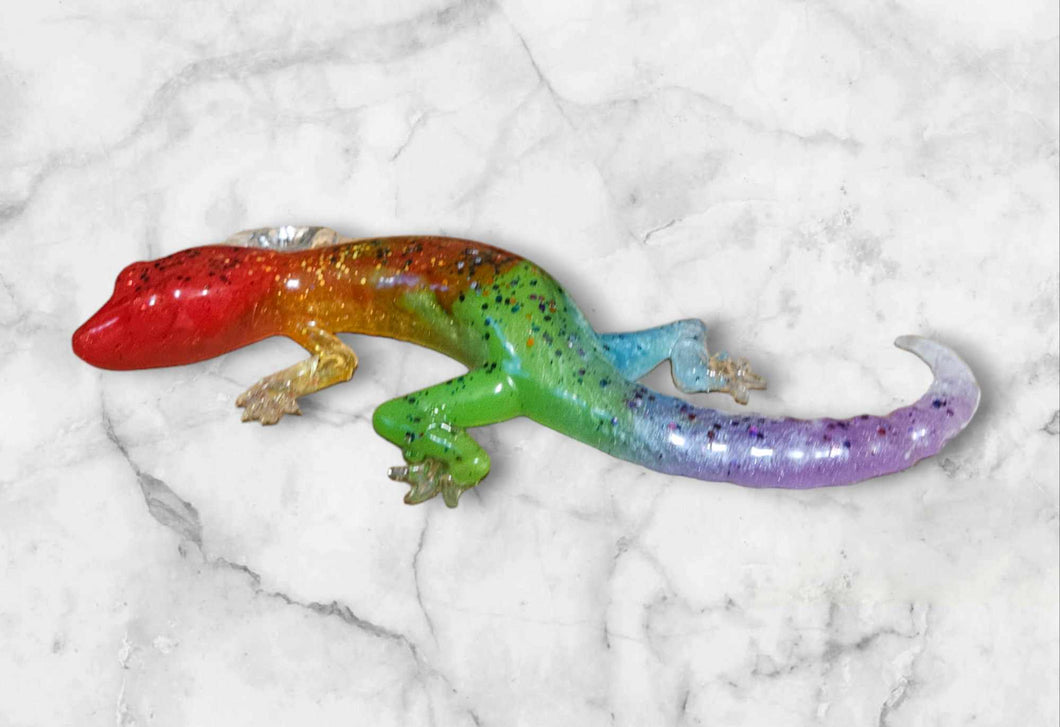 Rainbow Resin Gecko
