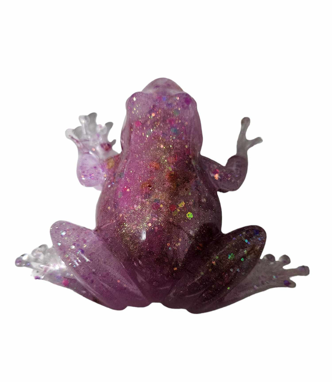 Resin pink flower Frog - Mariposa Rainbow Boutique