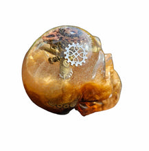 Load image into Gallery viewer, Resin Amber Key and Gear Skull
