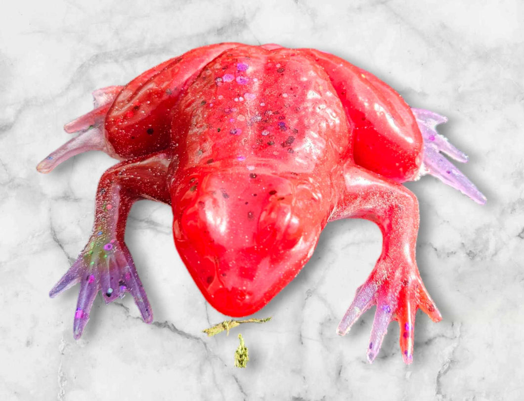 Resin Red  and Purple Frog