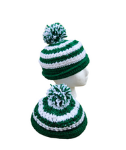 Load image into Gallery viewer, Green and white Sweetheart Beanie
