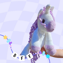 Load image into Gallery viewer, Weighted Purple Crochet Unicorn
