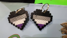 Load image into Gallery viewer, Asexual Flag keychain pealer beads - Mariposa Rainbow Boutique

