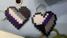 Load image into Gallery viewer, Asexual Flag keychain pealer beads - Mariposa Rainbow Boutique

