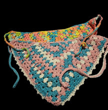 Load image into Gallery viewer, Crochet LGBTQ+ / ally bandana, all pride flag colors! Head scarf, headband, kerchief, summer head wear, dog pet bandana - Mariposa Rainbow Boutique
