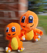 Load image into Gallery viewer, Crochet Pokemon Charmander varying sizes - Mariposa Rainbow Boutique
