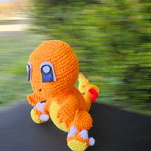 Load image into Gallery viewer, Crochet Pokemon Charmander varying sizes - Mariposa Rainbow Boutique
