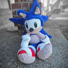 Load image into Gallery viewer, Crochet Sonic the Hedgehog - Large - Mariposa Rainbow Boutique
