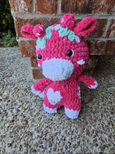 Load image into Gallery viewer, Crochet Strawberry Cow | Amigurumi Cow| Cow Plush| Strawberry Cow Plush | Strawberry Plush - Mariposa Rainbow Boutique

