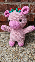 Load image into Gallery viewer, Crochet Strawberry Cow | Amigurumi Cow| Cow Plush| Strawberry Cow Plush | Strawberry Plush - Mariposa Rainbow Boutique
