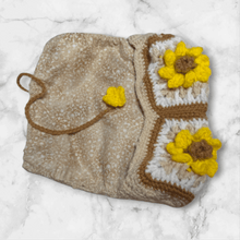 Load image into Gallery viewer, Floral Book Sleeve Crochet Sunflowers - Mariposa Rainbow Boutique
