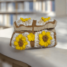 Load image into Gallery viewer, Floral Book Sleeve Crochet Sunflowers - Mariposa Rainbow Boutique
