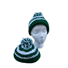 Load image into Gallery viewer, Green and white Sweetheart Beanie - Mariposa Rainbow Boutique

