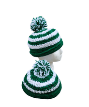 Load image into Gallery viewer, Green and white Sweetheart Beanie - Mariposa Rainbow Boutique

