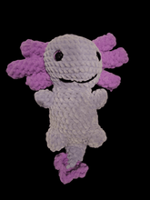 Load image into Gallery viewer, Medium axolotl standing plush - purple and pink - Mariposa Rainbow Boutique
