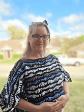 Load image into Gallery viewer, Ocean Ripple Crochet Mesh Echo Top | Handmade Textured Boho Sweater - Mariposa Rainbow Boutique
