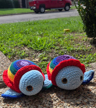 Load image into Gallery viewer, 🌈 Rainbow Crochet Turtle 🐢 - Mariposa Rainbow Boutique
