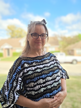 Load image into Gallery viewer, Ocean Ripple Crochet Mesh Echo Top | Handmade Textured Boho Sweater
