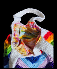 Load image into Gallery viewer, Solid Granny Square Rainbow Bottom Bag Crochet - Mariposa Rainbow Boutique
