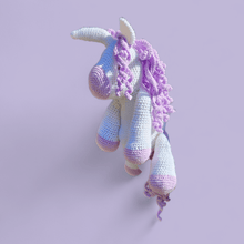 Load image into Gallery viewer, Weighted Purple Crochet Unicorn - Mariposa Rainbow Boutique
