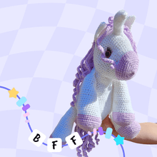 Load image into Gallery viewer, Weighted Purple Crochet Unicorn - Mariposa Rainbow Boutique
