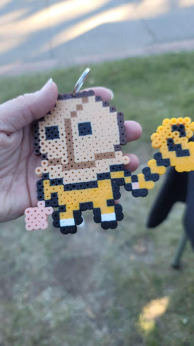 Sam Perler KeyChain - Pixel Sam - Halloween Sam Keychain - Mariposa Rainbow Boutique