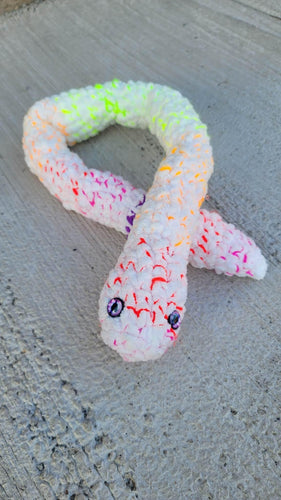 Crochet Snake Amigurumi | Rainbow Python Snake Crochet Plush | Crochet Snake Plushy | Snake Lover Gift | Colorful Snake Plushie Decor - Mariposa Rainbow Boutique