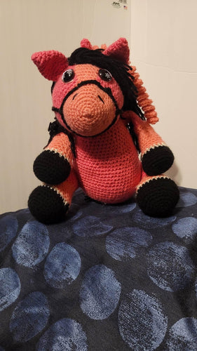 Pink Horse Crochet - Horse Crochet Animals - Amigurumi Horse Toy - Handmade Crochet Horse Gift - Amigurumi Pony Toys - Custom Horse Color - Finished Crochet Toy - Mariposa Rainbow Boutique