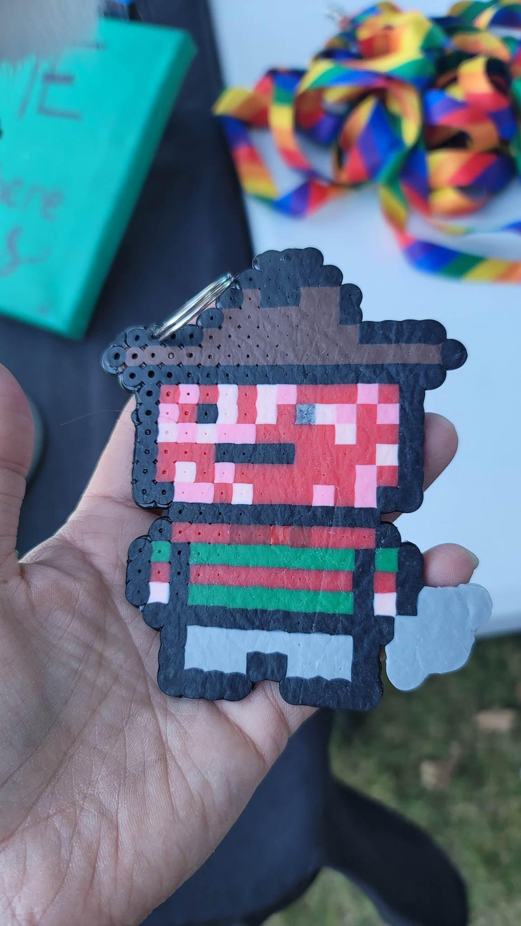 Mini Freddy Krueger Pixel Halloween Inspired Keychain - Mariposa Rainbow Boutique