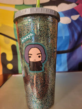 Load image into Gallery viewer, Slytherin glitter tumbler - Mariposa Rainbow Boutique
